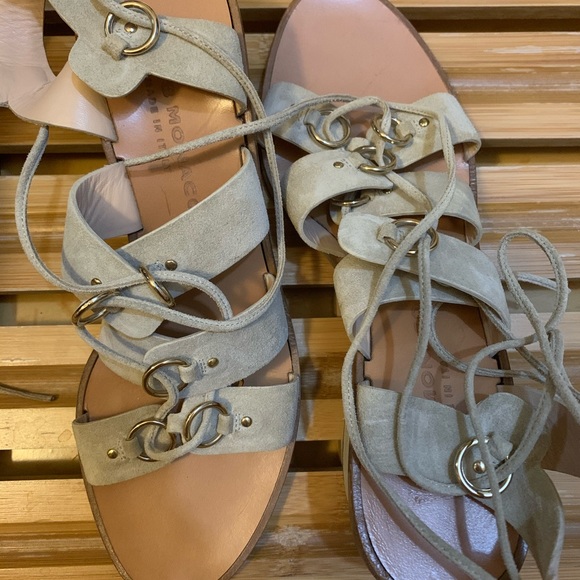 Club Monaco beige suede gladiator Sandals - Picture 4 of 9